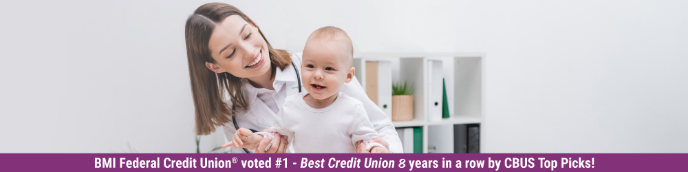 family with BMI FCU HSA visiting the doctor with their baby