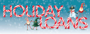 Holiday Loans with a snowman, santa claus, santa claus, and a christmas tee animated figures