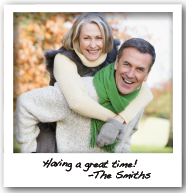 retired couple having fun