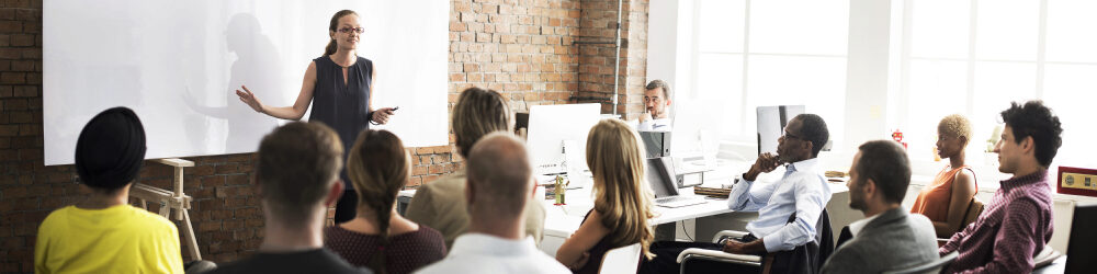 group of people at a presentation