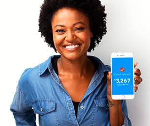 girl smiling with phone