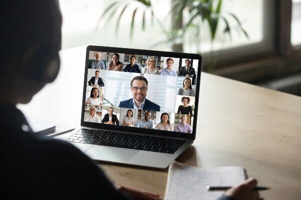 person on a video call