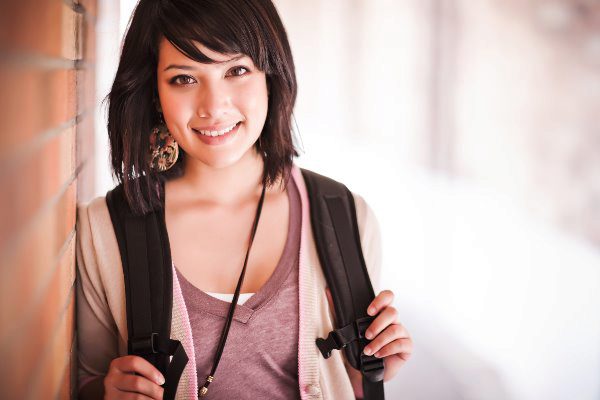 girl with backpack