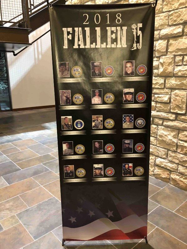 sign of fallen 15 honored soldiers