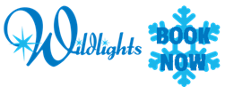 wildlights logo saying book now