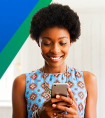 woman smiling with phone